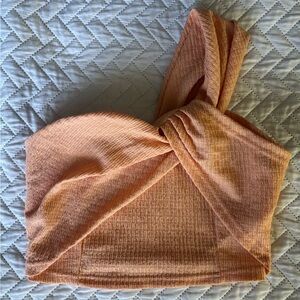 SHEIN Peach Twist Front Crop Top